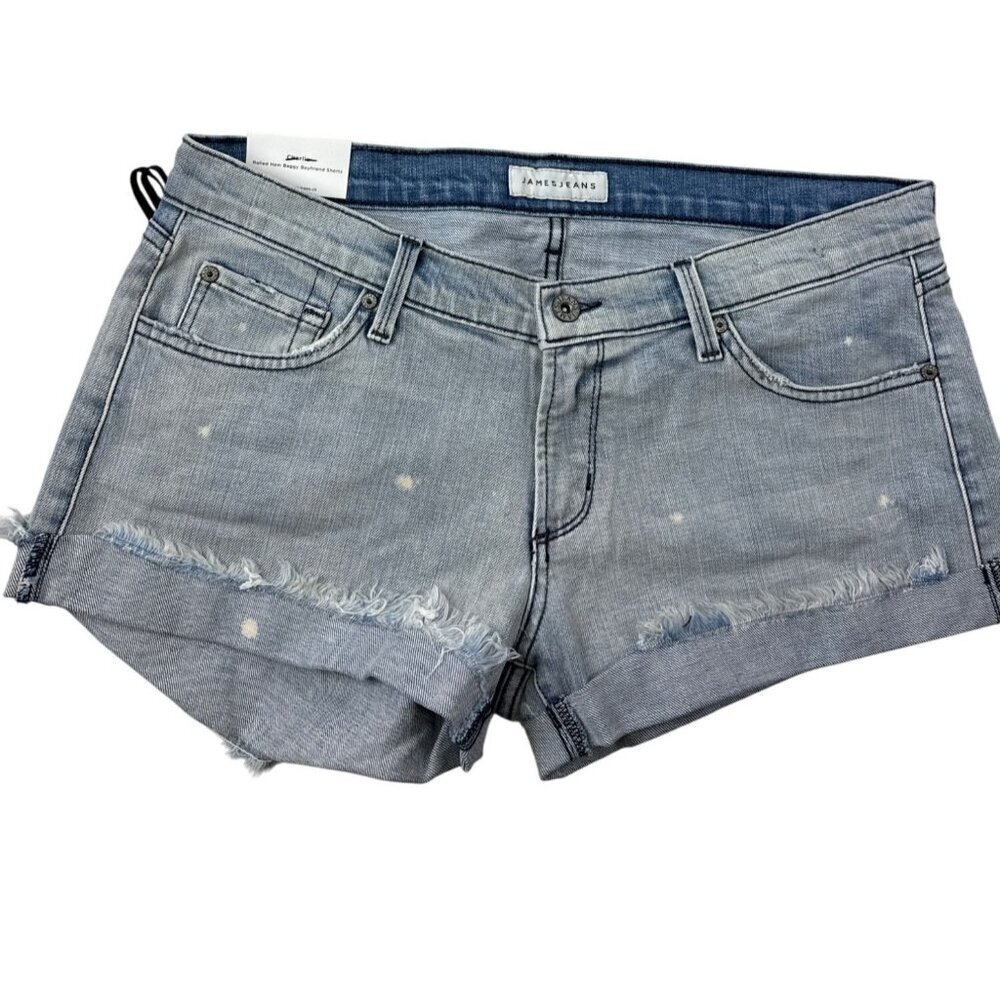 NEW James Jeans Women's Shorts Charlie Baggy Boyfriend Denim Jean Rolled Hem 29